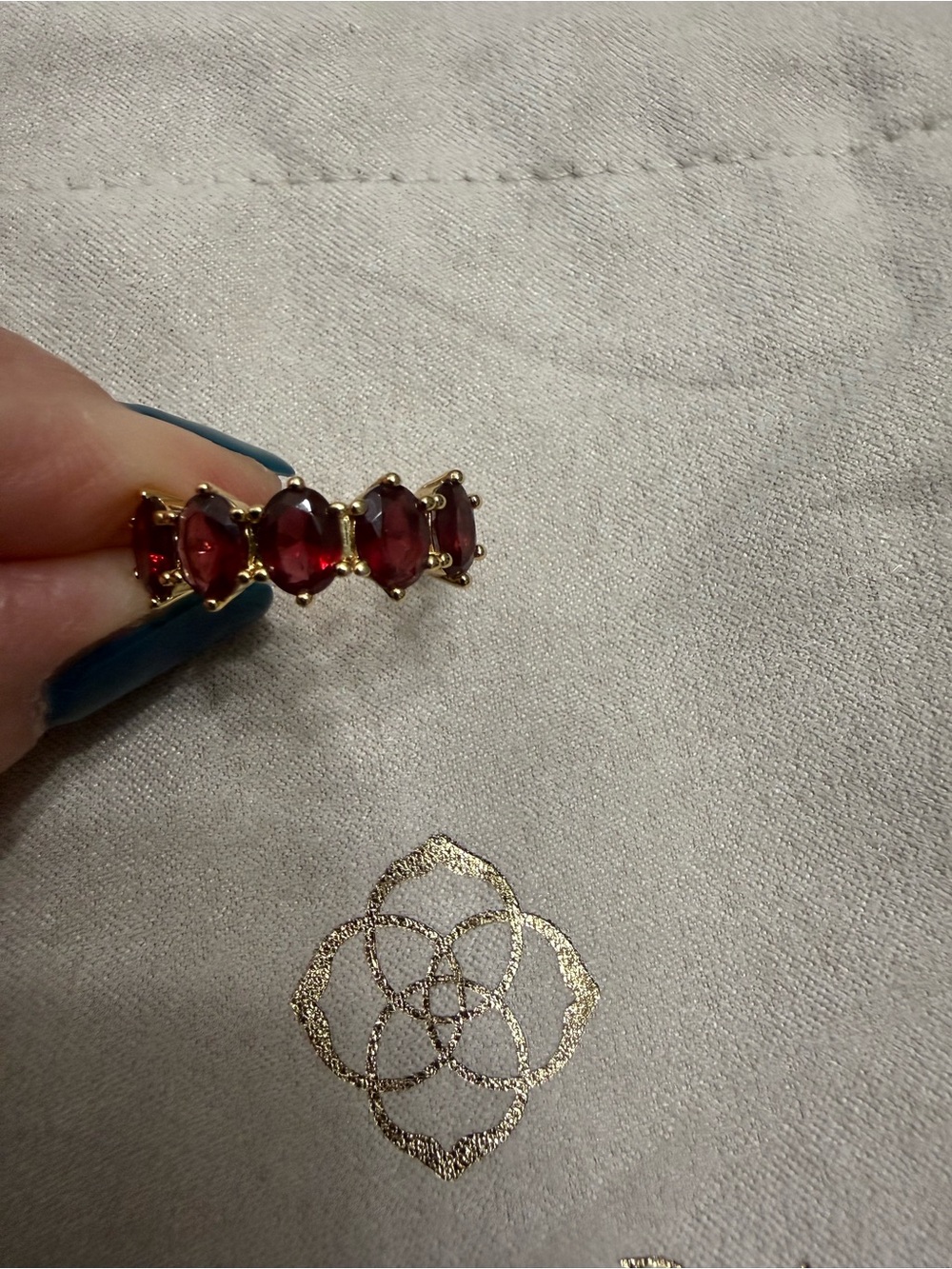 Kendra Scott Gold Ring with Red Stones - Picture 4 of 4
